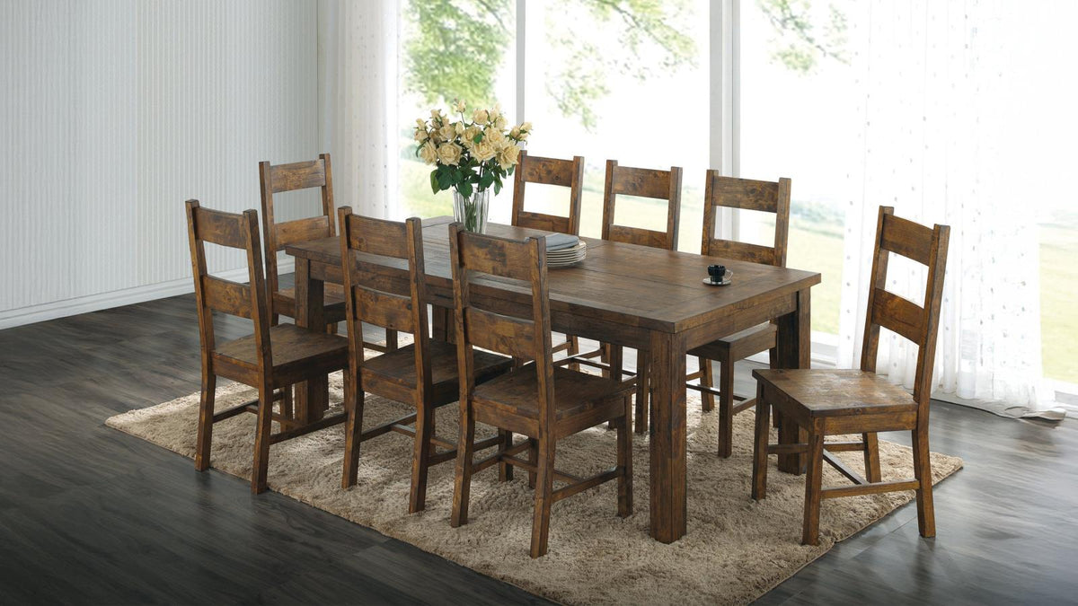 Coleman Rectangular Dining Set Rustic Golden Brown