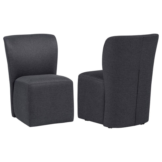 Jaelynn Upholstered Dining Side Chair Charcoal (Set of 2)