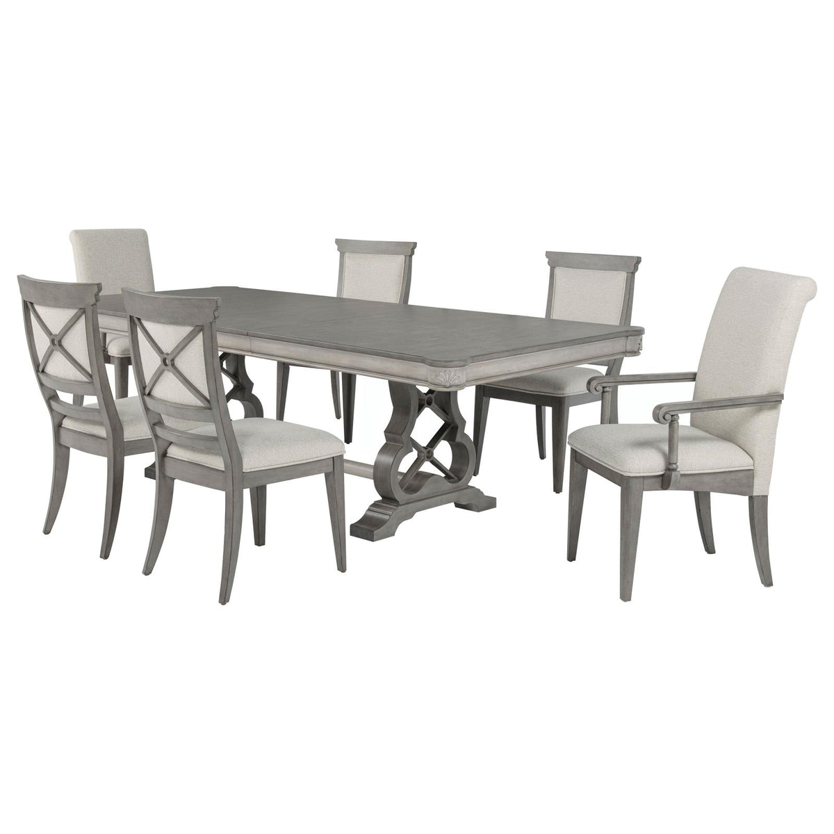 Cresswell 104-inch Extension Dining Set Weathered Taupe