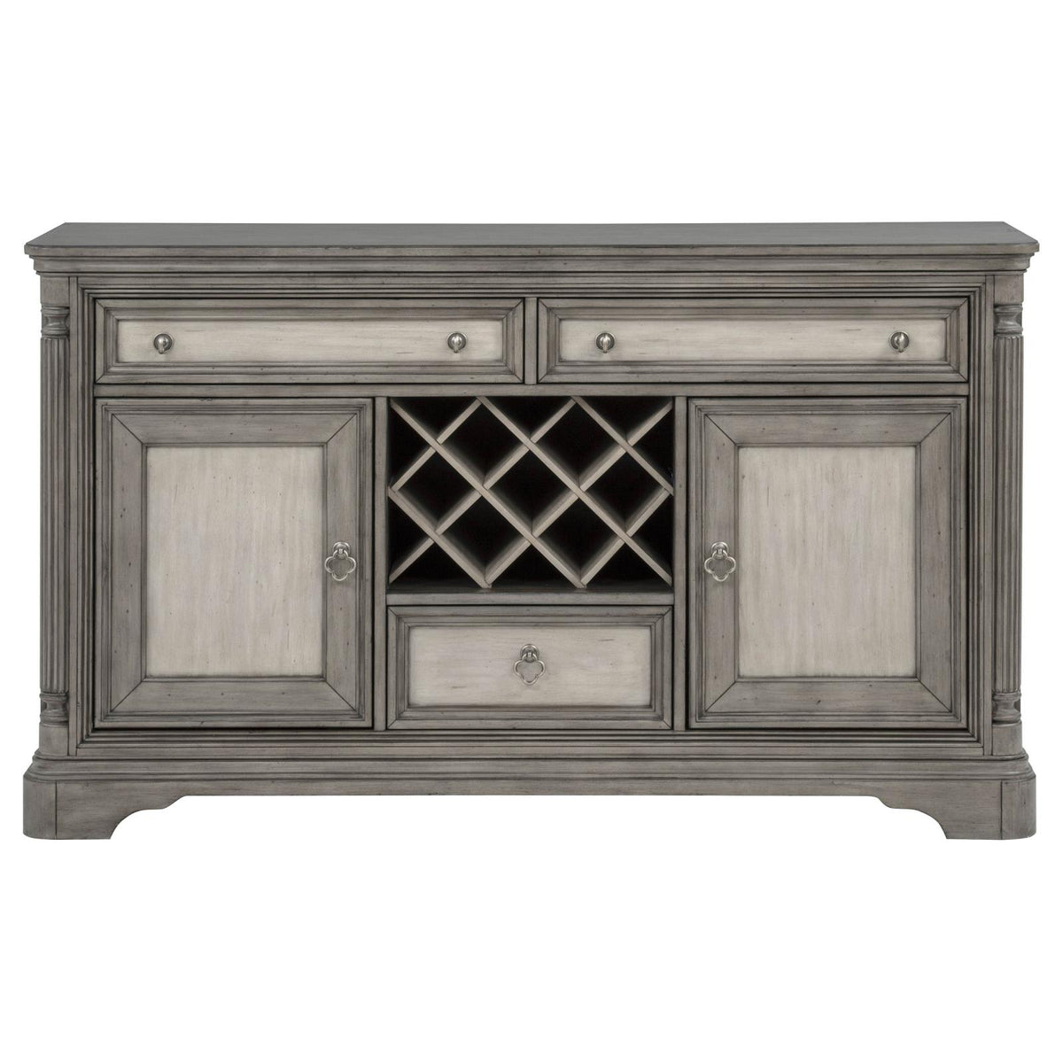 Cresswell 2-door 3-drawer Wine Storage Buffet Weathered Taupe