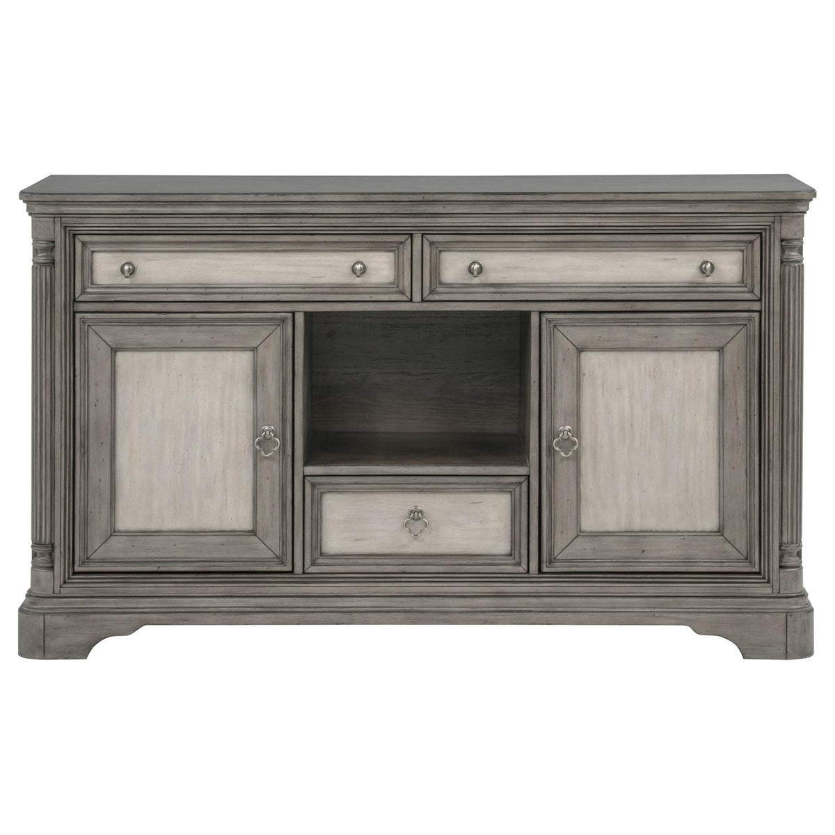 Cresswell 2-door 3-drawer Wine Storage Buffet Weathered Taupe