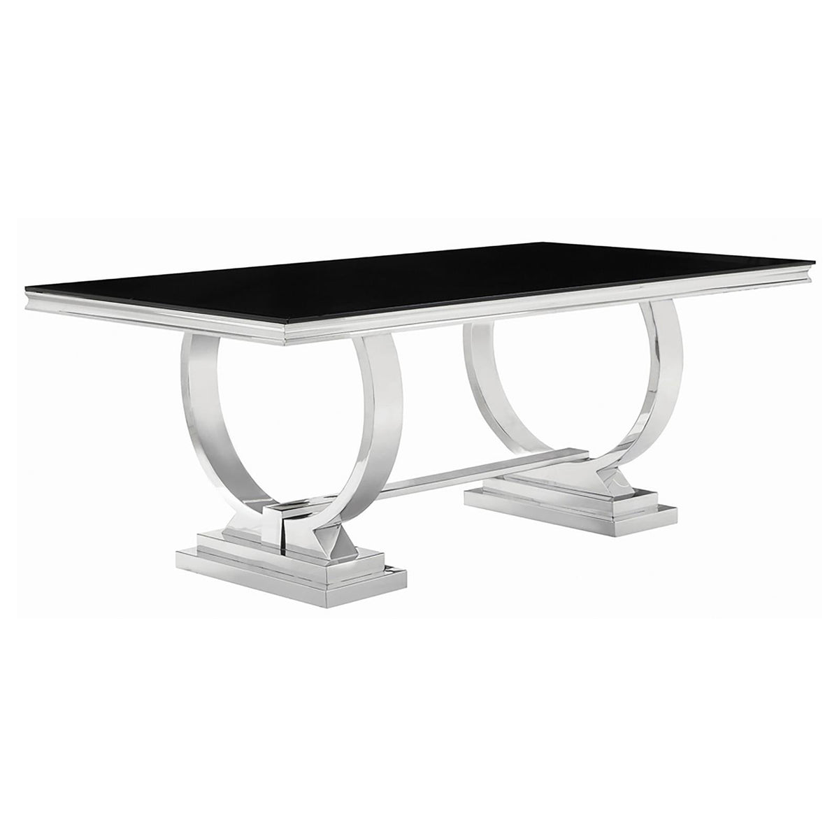Antoine Black Tempered Glass Dining Set Cream White Chairs