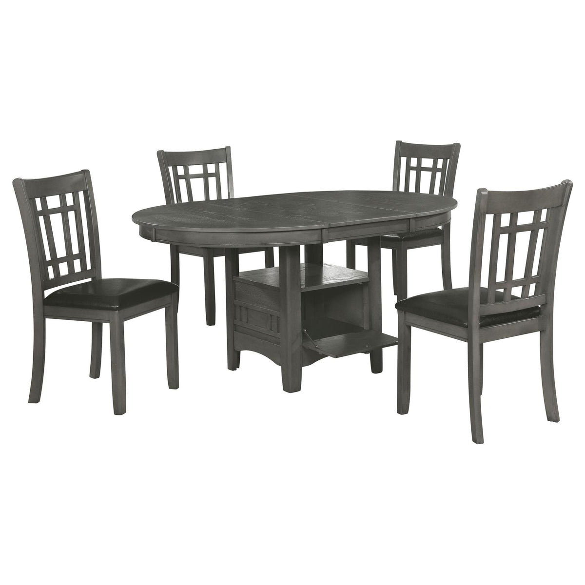 Lavon Oval Extension Leaf Dining Set Medium Grey