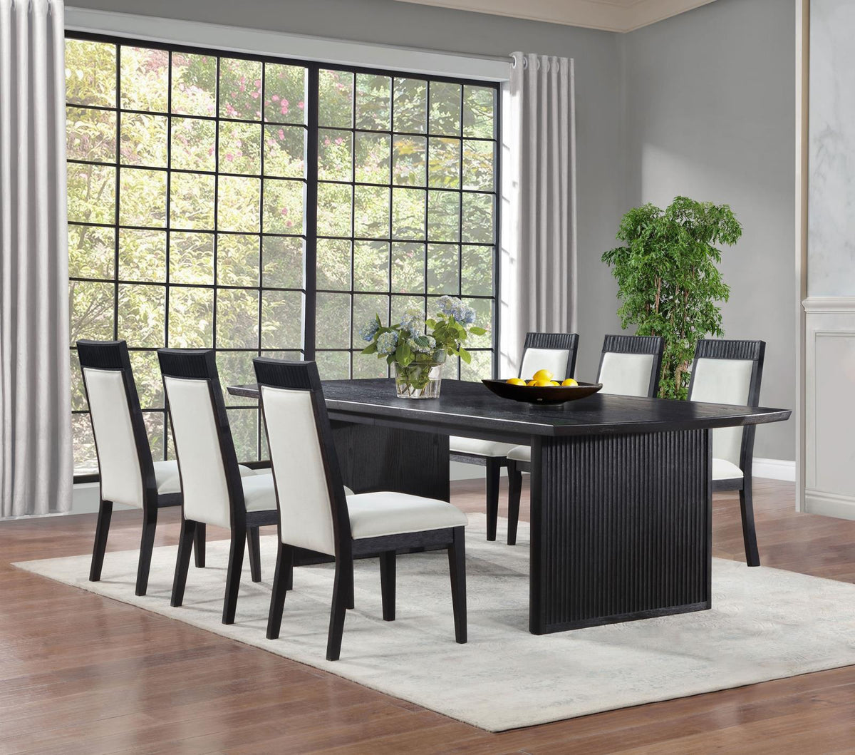 Brookmead Extension Leaf Dining Table Set Black