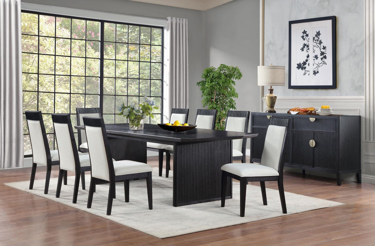 Brookmead Extension Leaf Dining Table Set Black