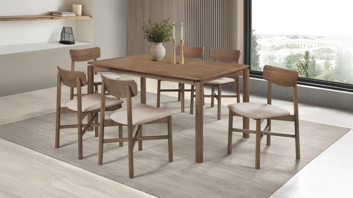 Parkridge 59-inch Wood Dining Set Natural Walnut