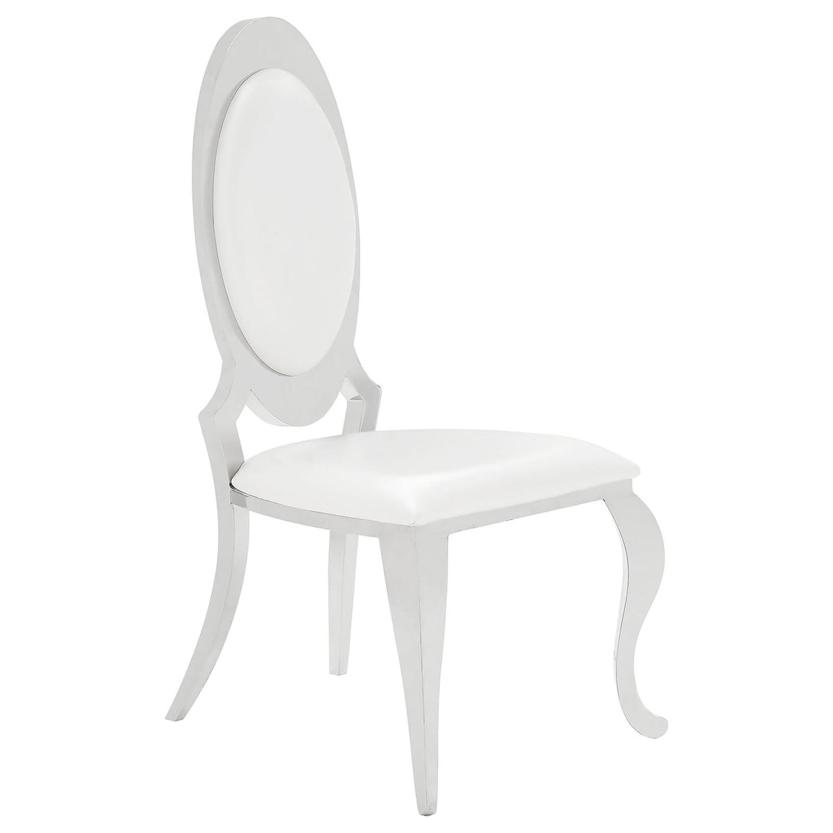 Antoine White Tempered Glass Dining Set Cream White Chairs