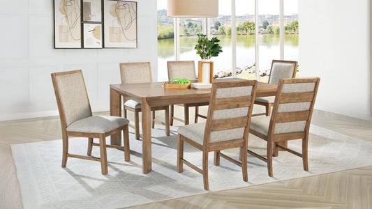 Bruner 72-inch Rectangular Dining Set Natural Brown