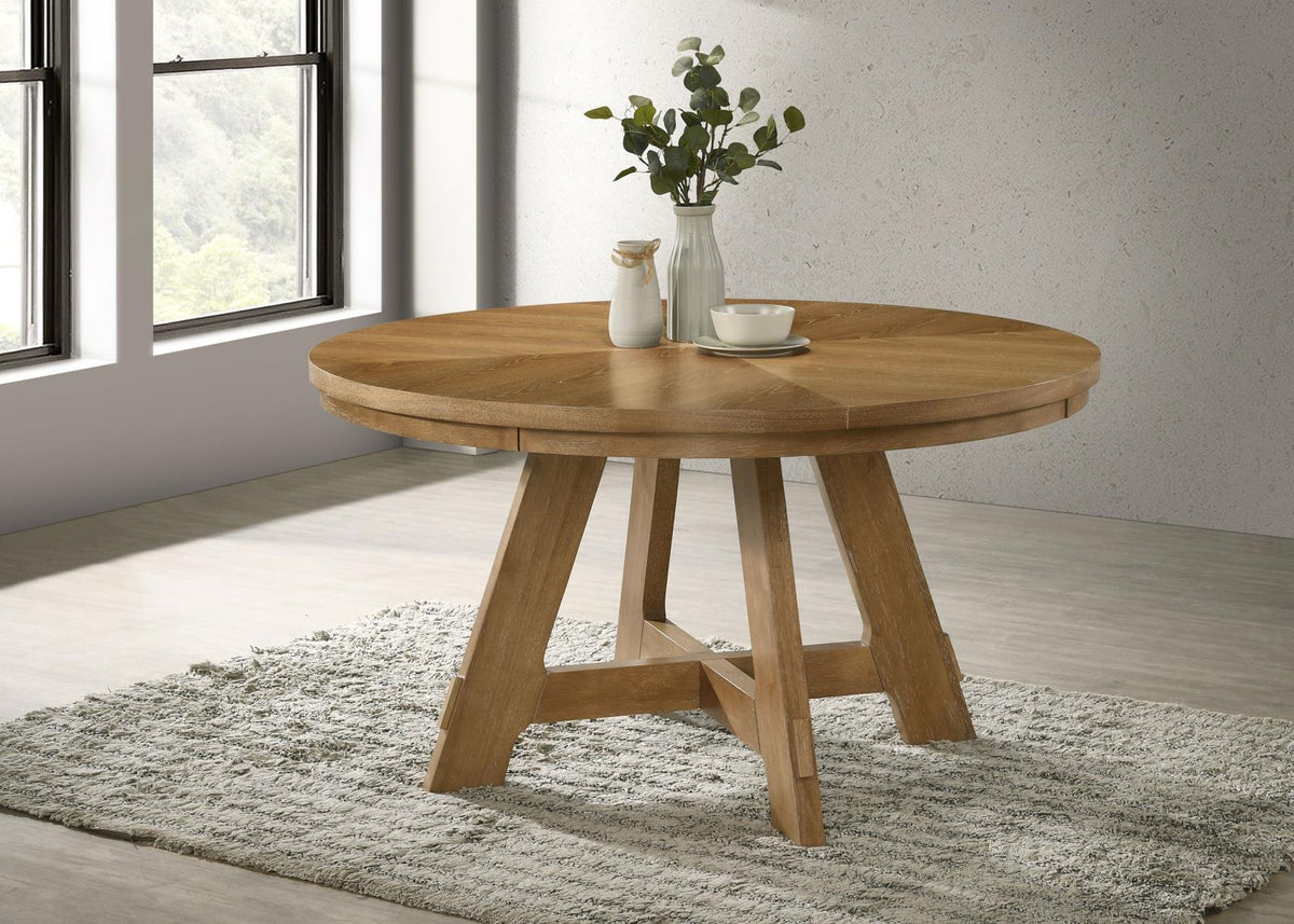 Danvers Dining Table Set Brown Oak and Latte