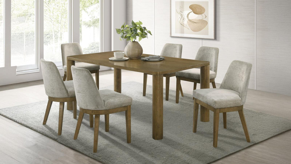 Castlewood 71-inch Rectangular Dining Set Brown Oak
