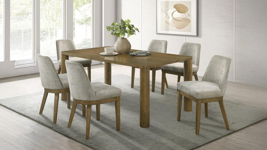 Castlewood 71-inch Rectangular Dining Set Brown Oak