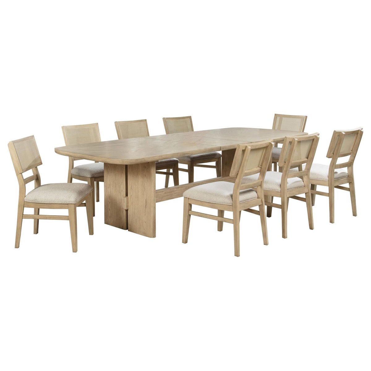 Kailani Wood Dining Set with Sideboard Beige Oak