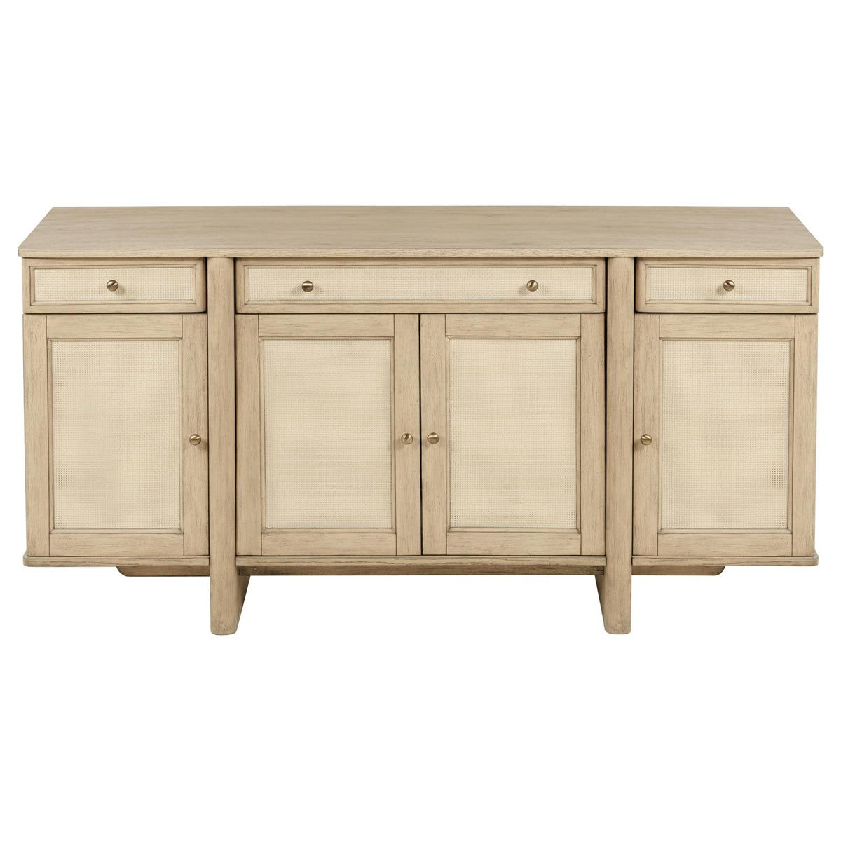 Kailani 4-door Cane Sideboard Buffet Cabinet Beige Oak