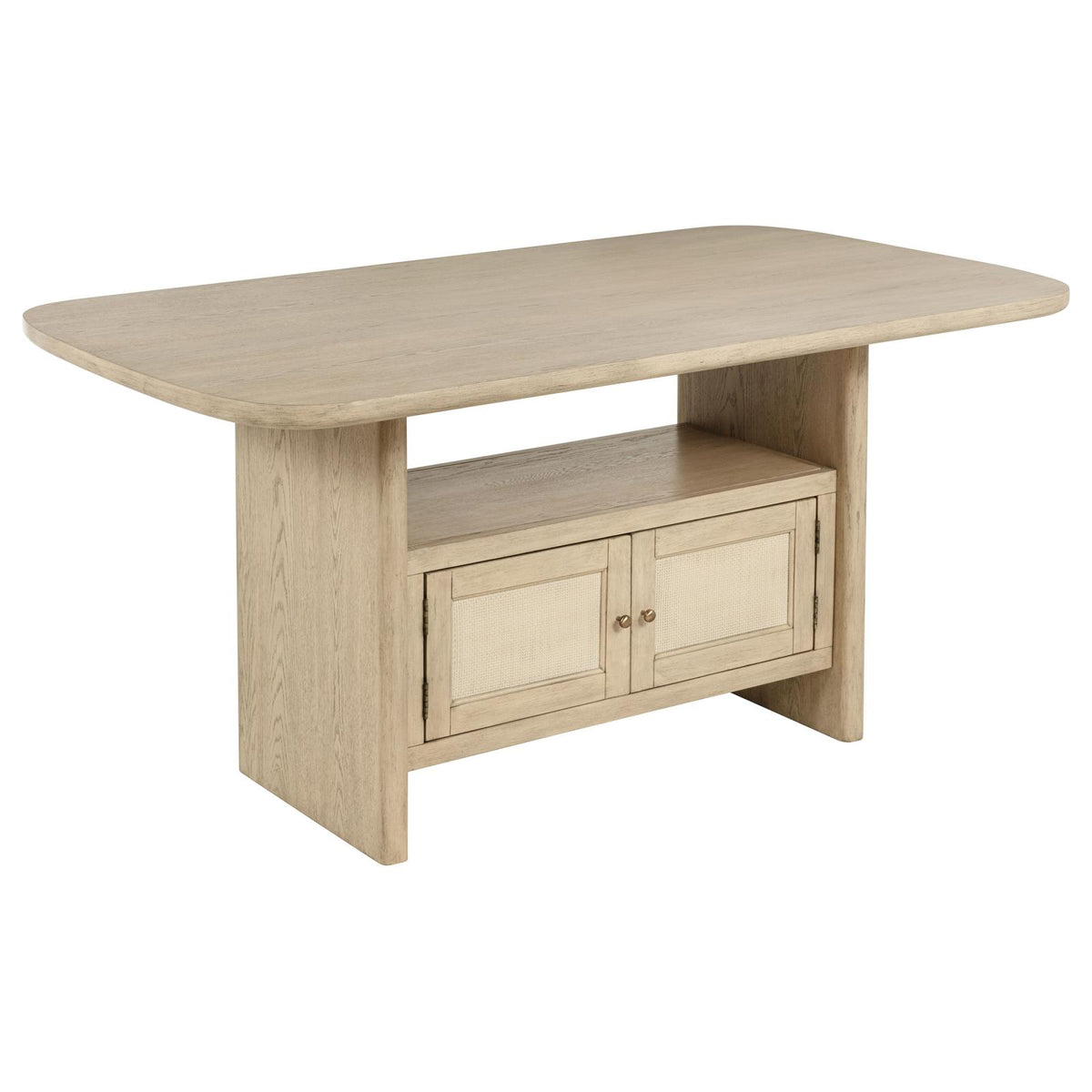 Kailani Counter Dining Set with Cabinet Beige Oak