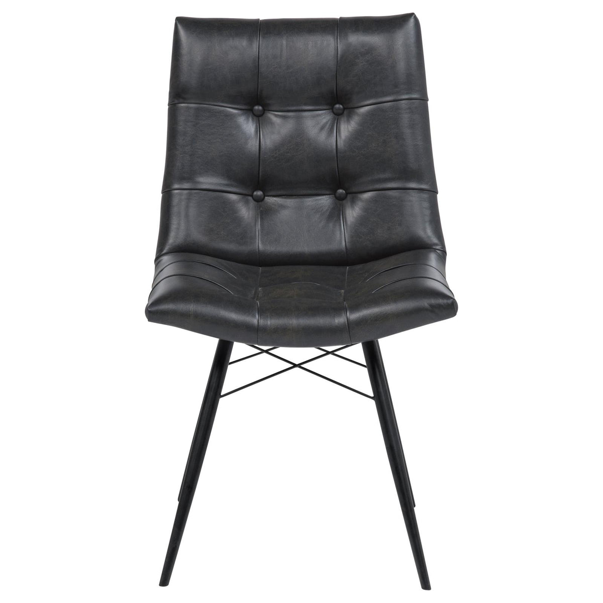 Aiken Faux Leather Upholstered Dining Side Chair Charcoal Grey (Set of 4)