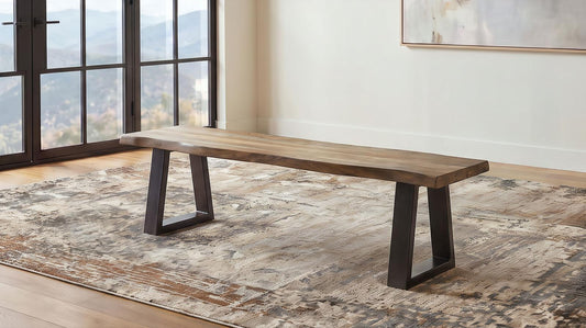 Selwyn Live Edge Solid Wood Dining Bench Light Sheesham