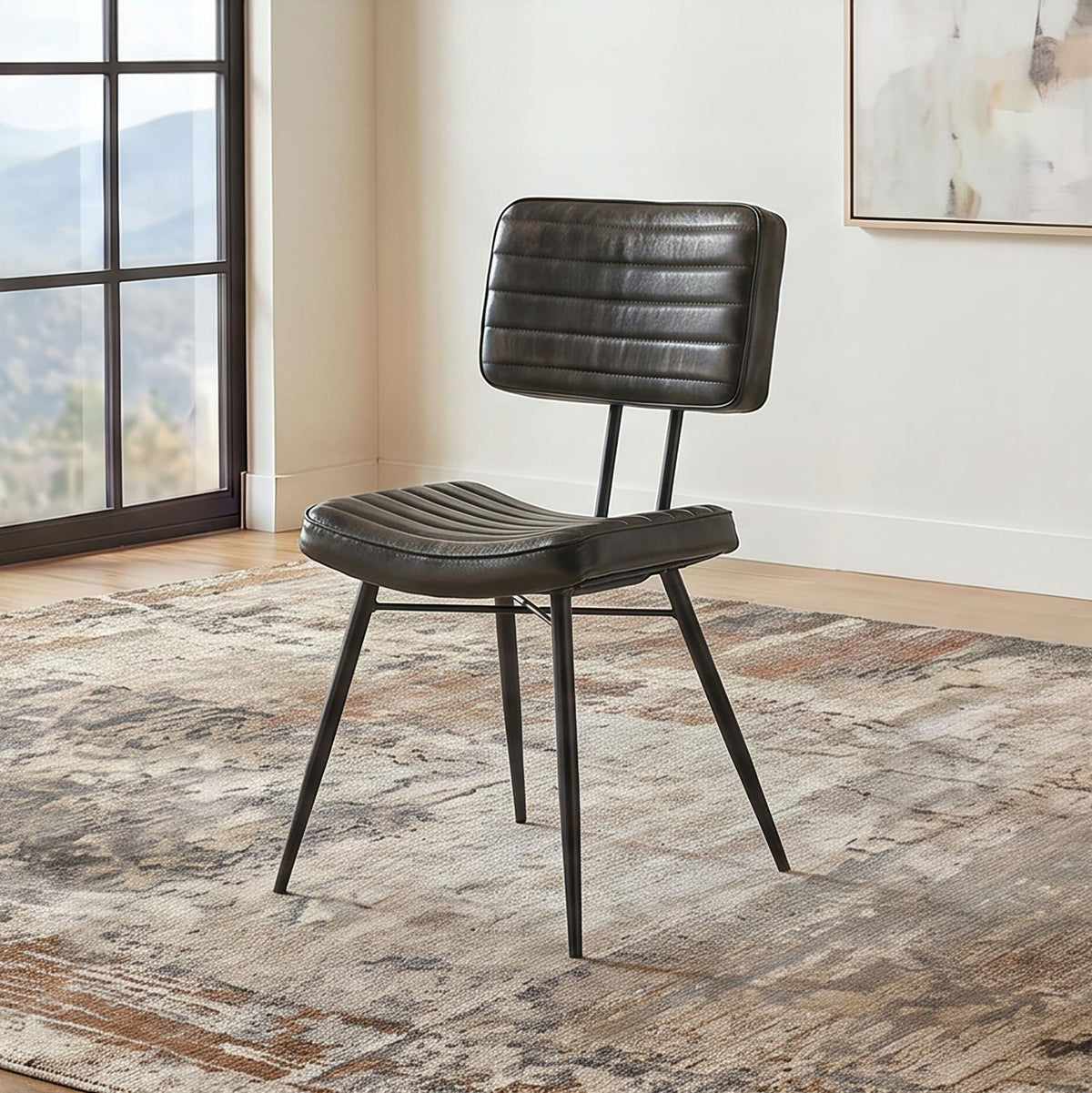 Misty Leather Upholstered Dining Chair Espresso (Set of 2)
