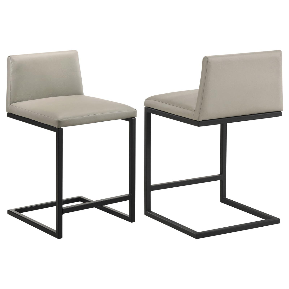 Vardon Genuine Leather Counter Height Chair Tan (Set of 2)