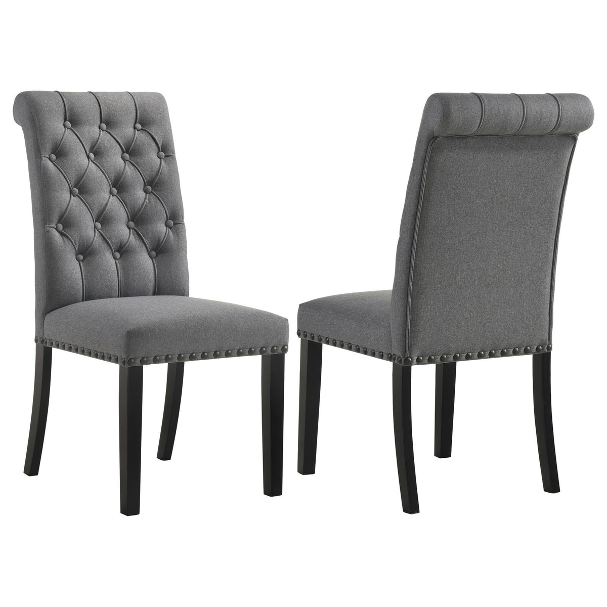 Alana Fabric Upholstered Dining Side Chair Grey (Set of 2)