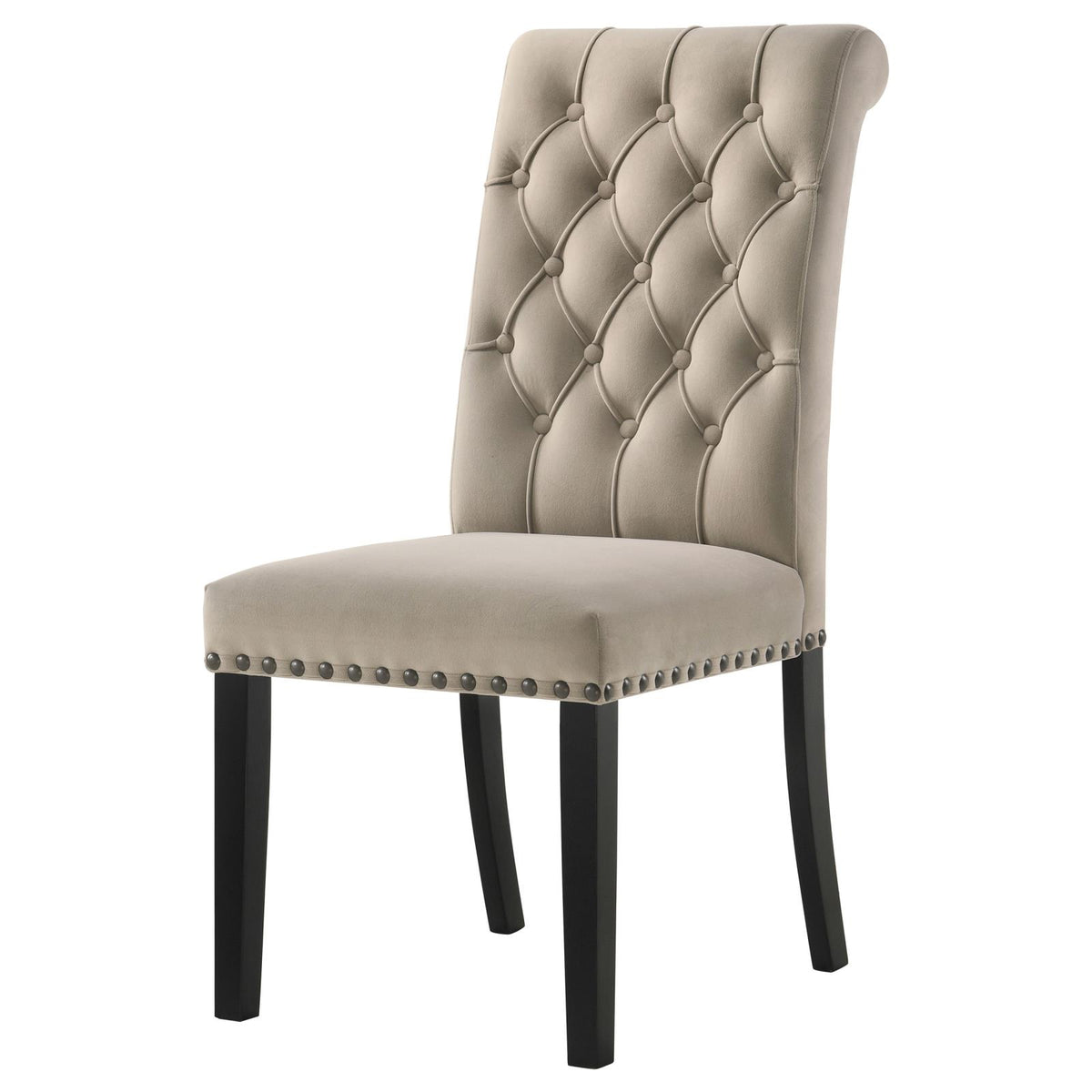 Alana Velvet Upholstered Dining Side Chair Sand (Set of 2)