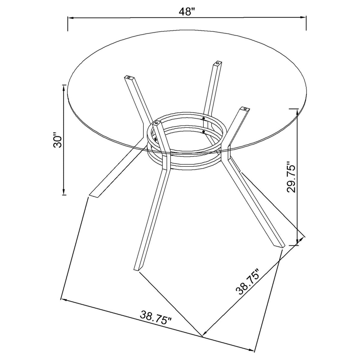 Steele Spoke Metal Dining Table Base Matte Black