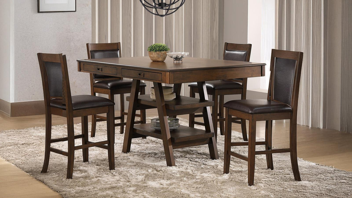 Dewey Rectangular Dining Table Set Walnut