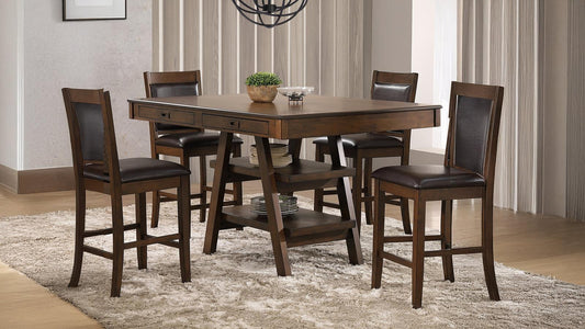 Dewey Rectangular Dining Table Set Walnut