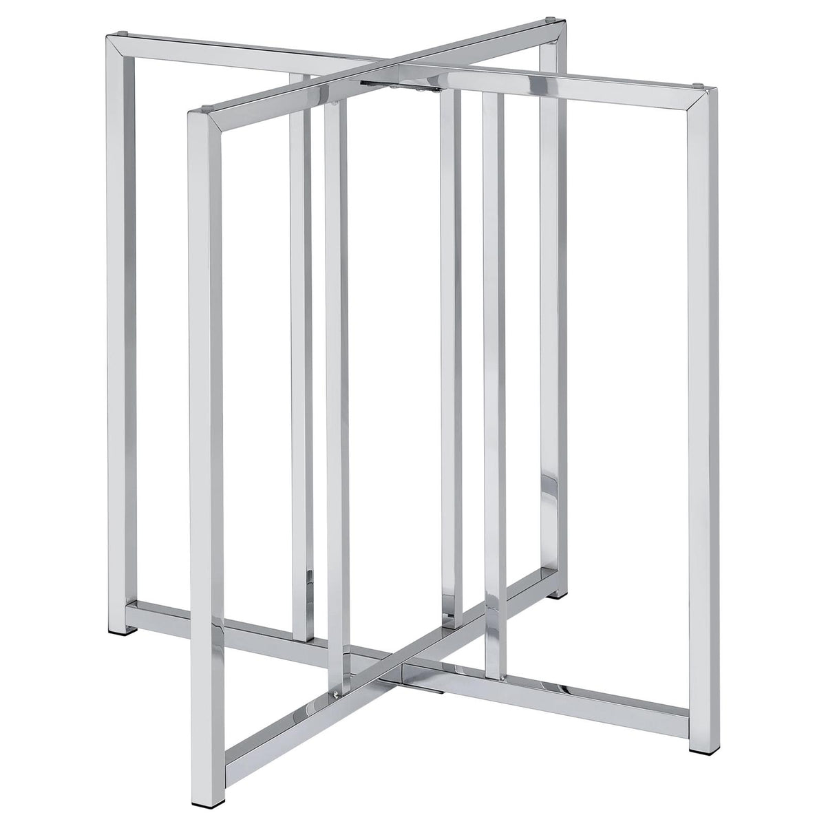 Pace Geometric Metal Dining Table Base Chrome