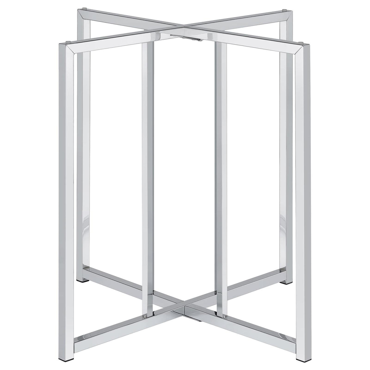 Pace Geometric Metal Dining Table Base Chrome