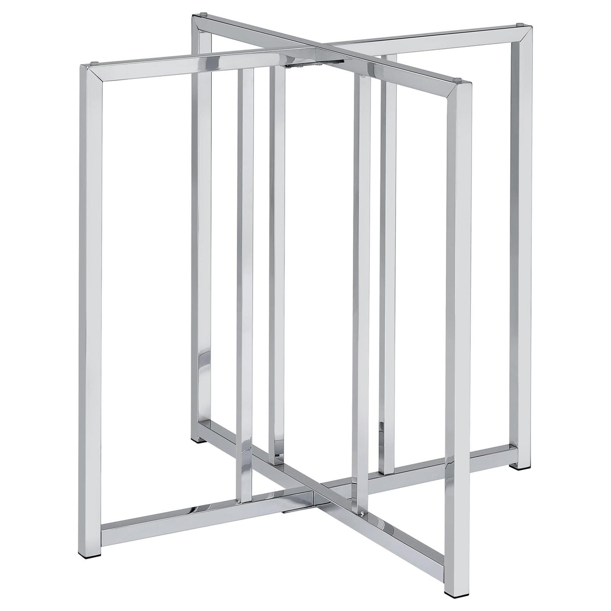 Pace Geometric Metal Dining Table Base Chrome