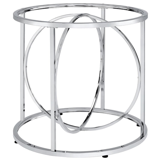 Levy Loop Metal Dining Table Base Chrome