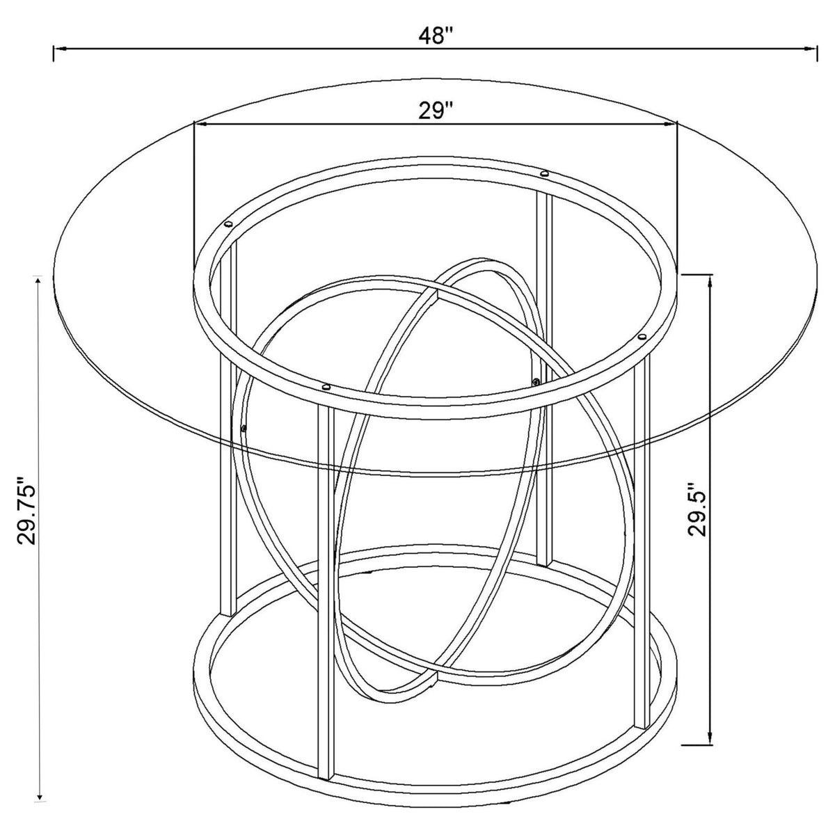 Levy Loop Metal Dining Table Base Chrome