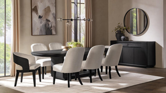 Leandro Rectangular Dining Table Set Burnished Black