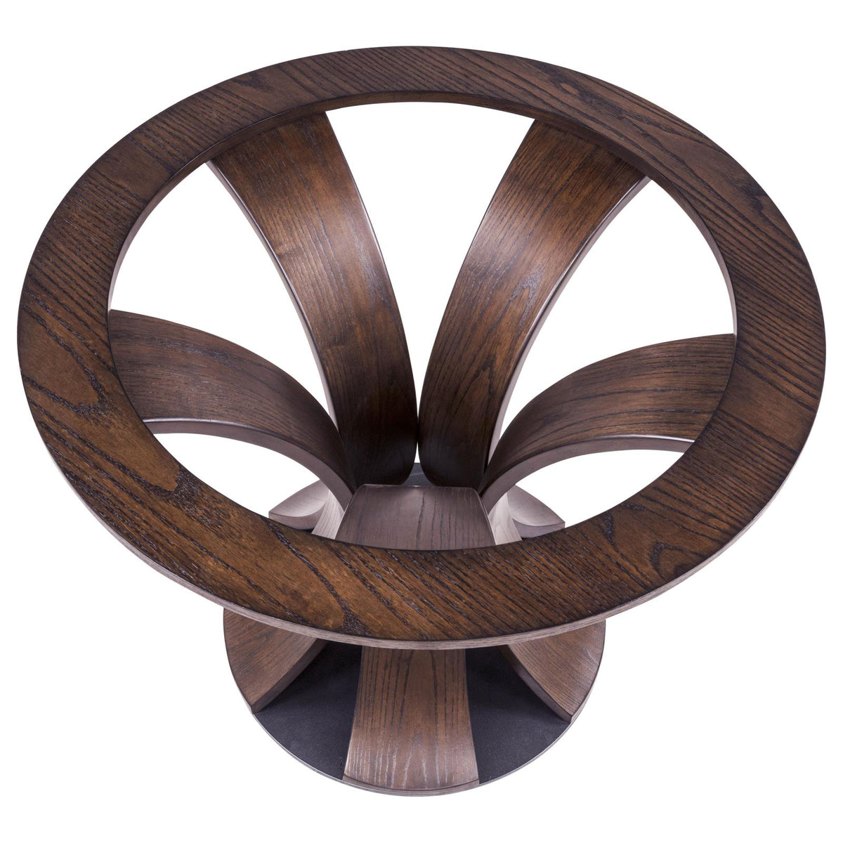 Naser Round Tulip Dining Table Base Dark Walnut