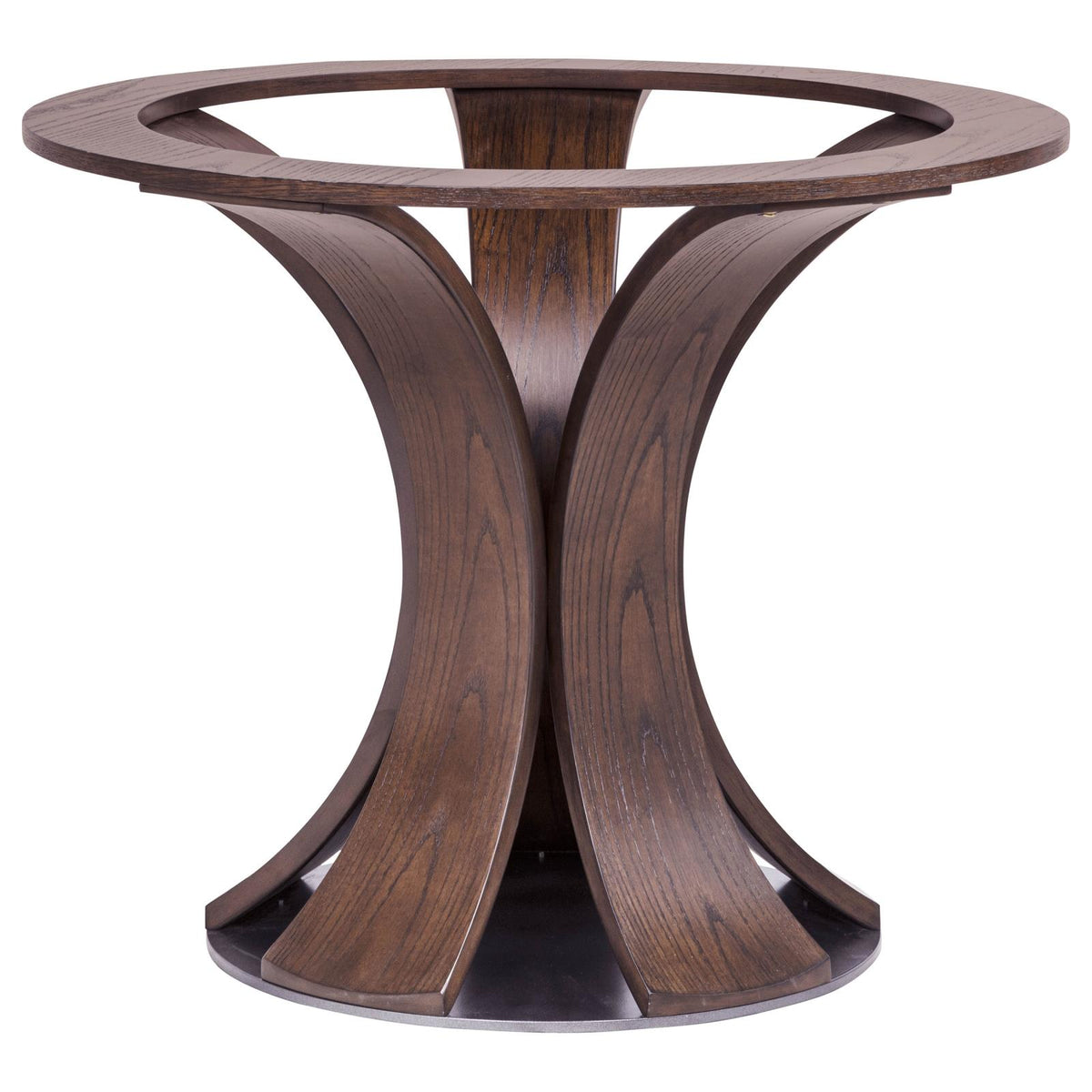 Naser 48-inch Round Glass Top Dining Table Dark Walnut