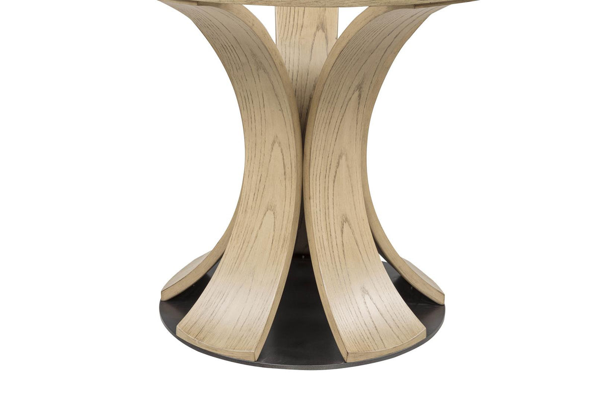 Naser Round Tulip Dining Table Base Light Oak