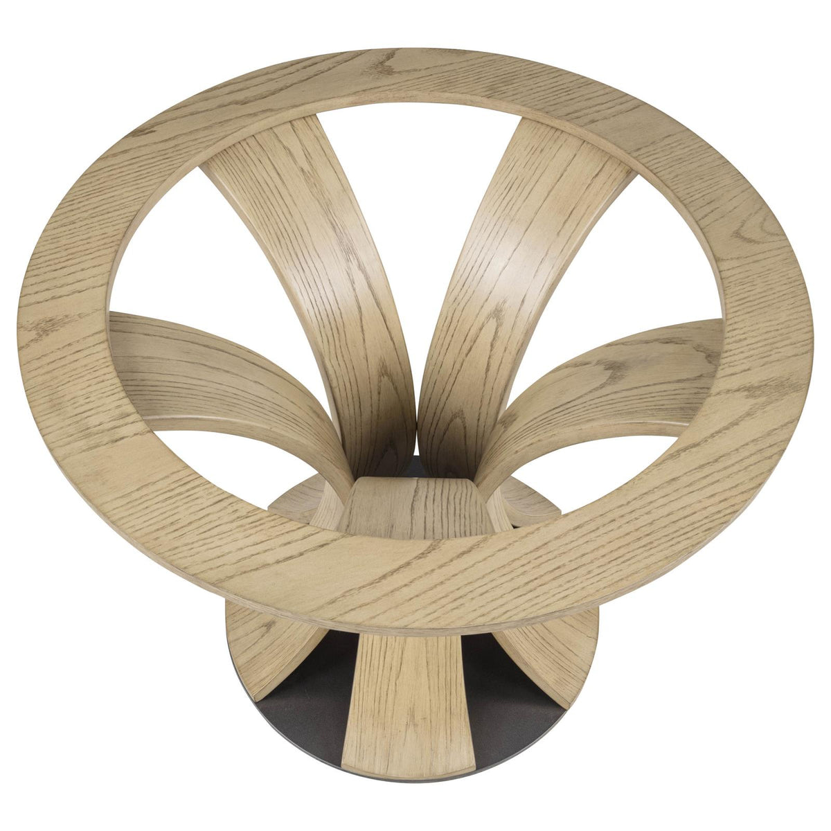 Naser 48-inch Round Glass Top Dining Table Light Oak