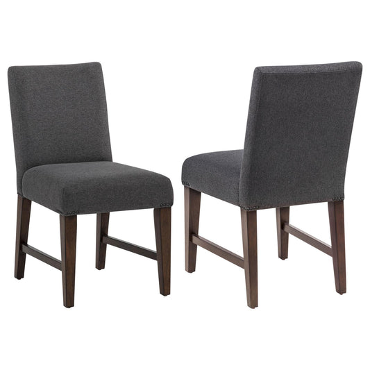 Naser Parsons Dining Side Chair Grey and Dark Walnut (Set of 2)