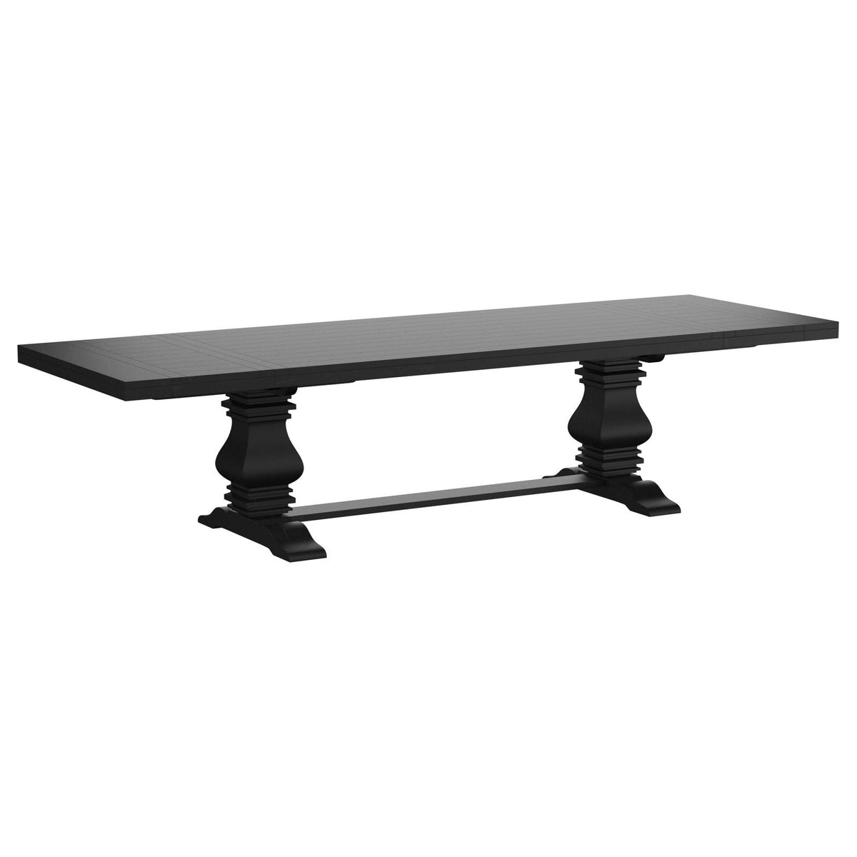Florence 126-inch Extension Dining Table Set Distressed Black