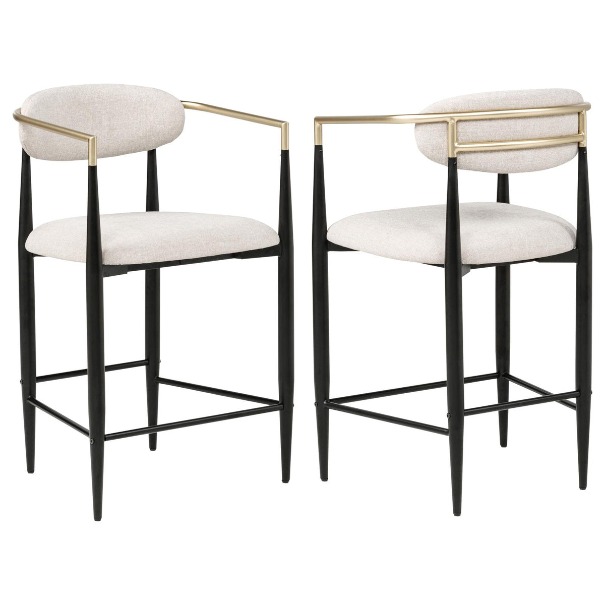 Tina Fabric Upholstered Counter Chair Beige (Set of 2)