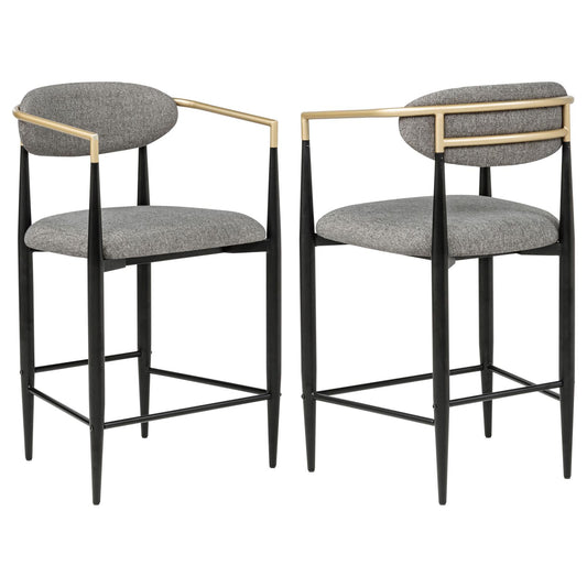 Tina Fabric Upholstered Counter Chair Grey (Set of 2)