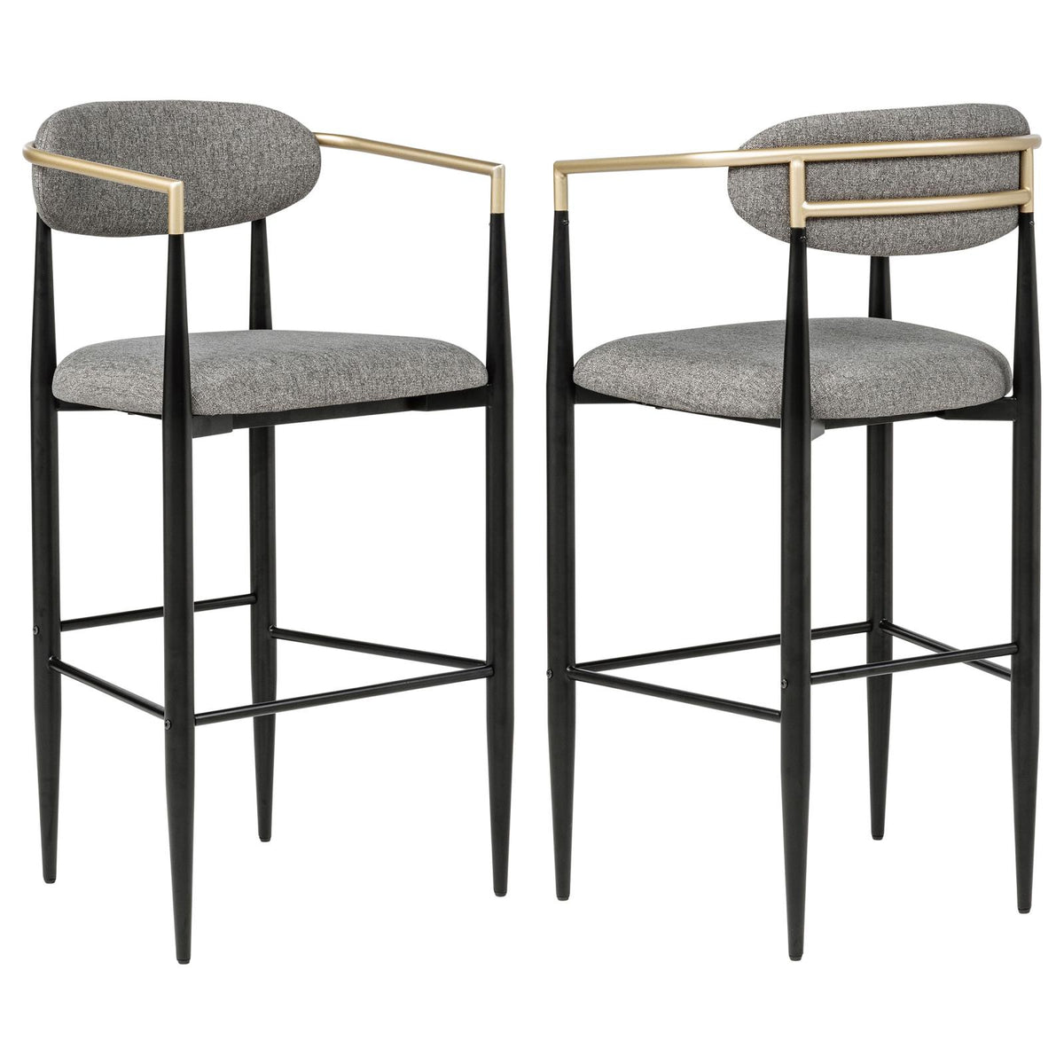 Tina Fabric Upholstered Bar Chair Grey (Set of 2)