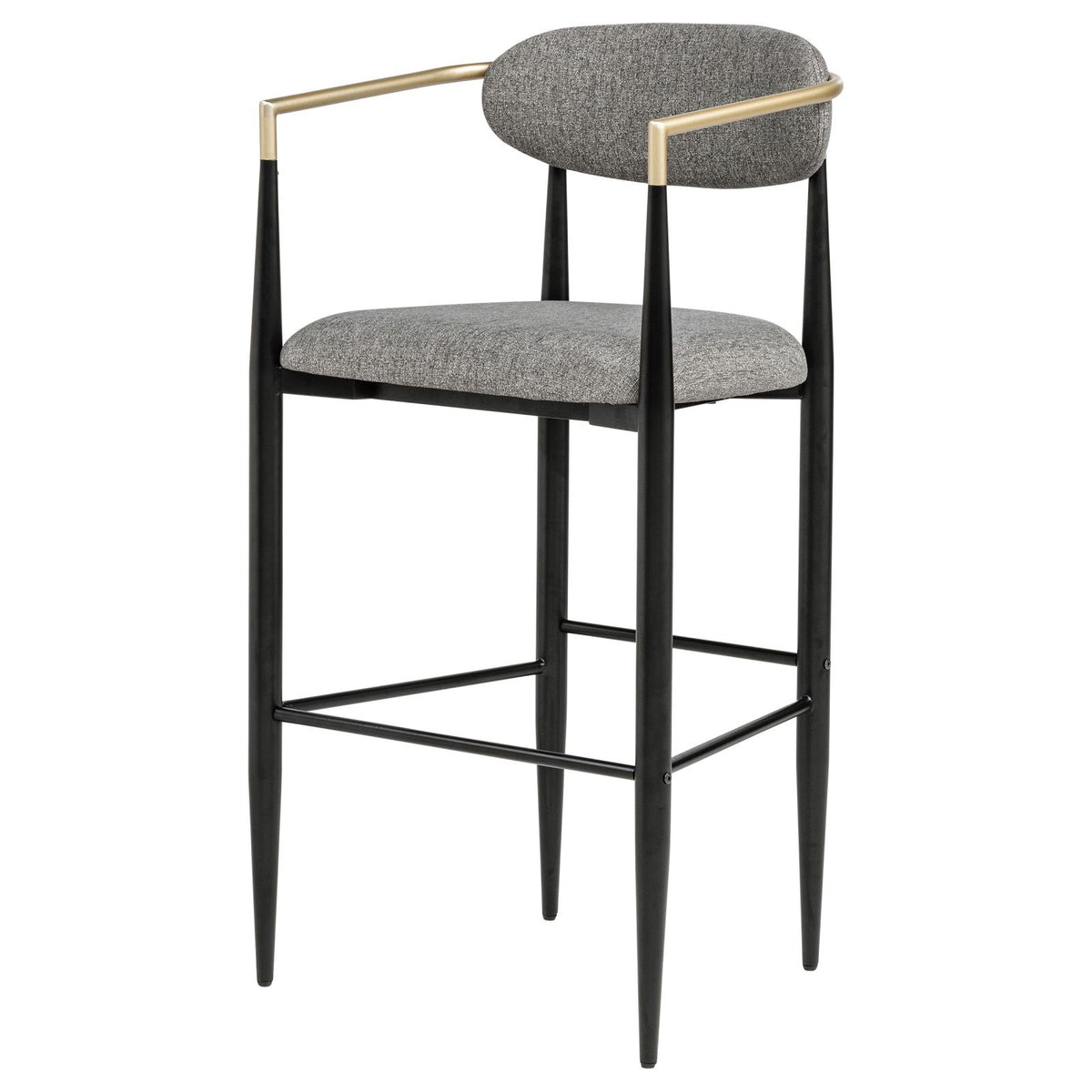 Tina Fabric Upholstered Bar Chair Grey (Set of 2)