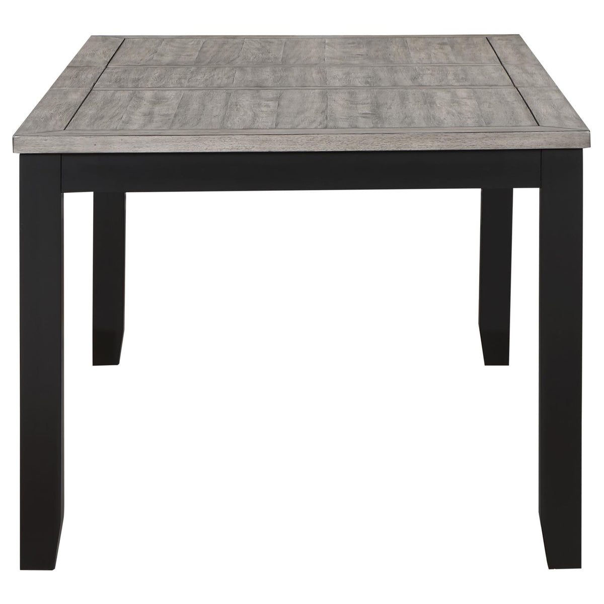 Elodie Rectangular Extension Leaf Dining Set Grey and Black