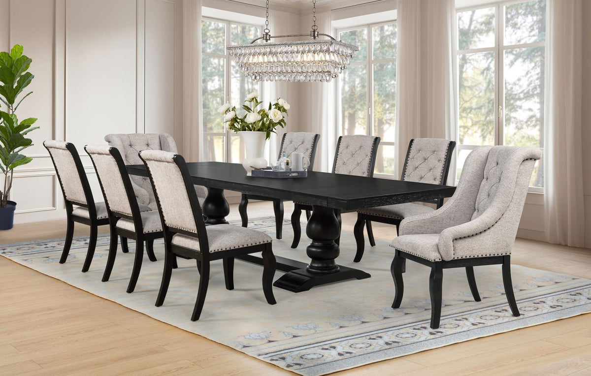 Phelps Rectangular Dining Table Set Distressed Noir