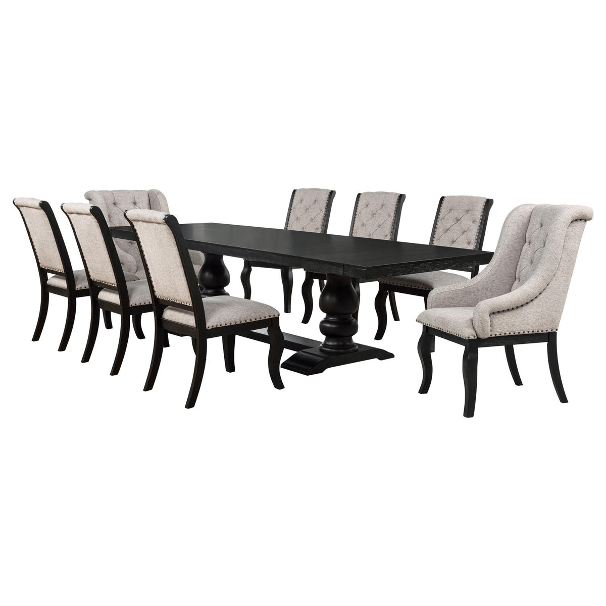 Phelps Rectangular Dining Table Set Distressed Noir
