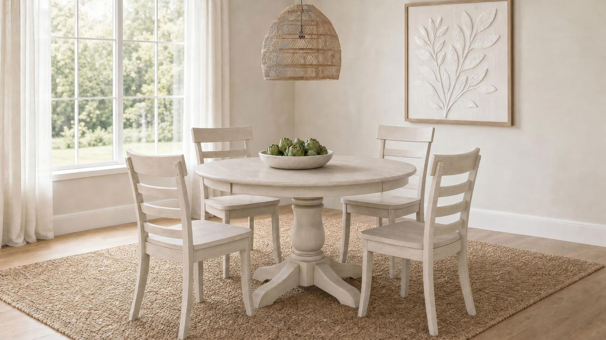 Orrison Oval 62-inch Extension Leaf Dining Set Linen
