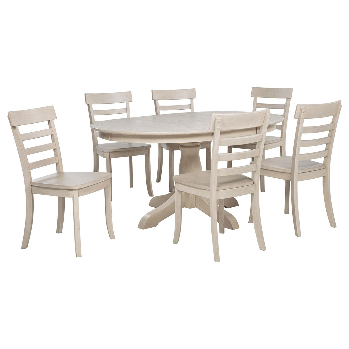 Orrison Oval 62-inch Extension Leaf Dining Set Linen