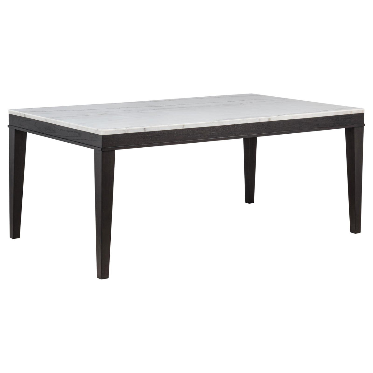Averill White Marble Top Dining Set Dark Grey and Coffee Bean