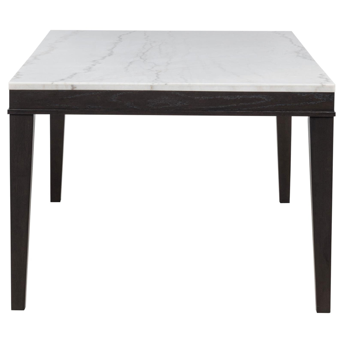 Averill White Marble Top Dining Set Dark Grey and Coffee Bean